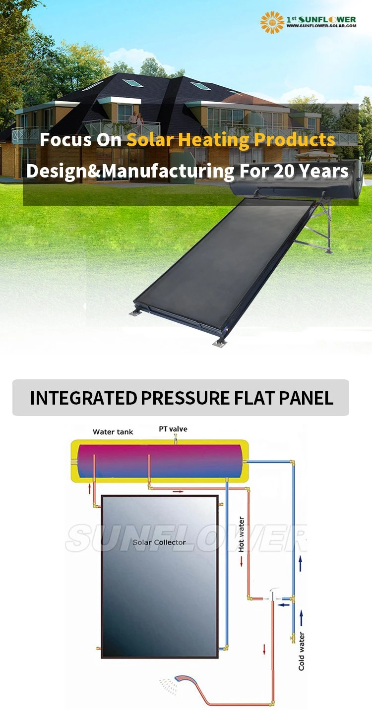 200L Integrated Pressurized Flat Plate Solar Water Heaters with Solar Keymark &amp; SRCC