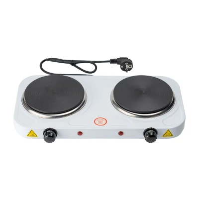 2000W Electric Hot Plate Small Portable Kitchen Appliance Double Burner Cast Iron Cooking Stove Electric Heater