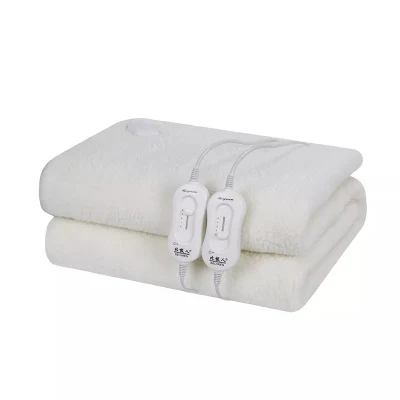 Home Heater Bed Warmer Safe Electric Blanket White 100% Polyester Hotel Heating Wire Overheating Protection System